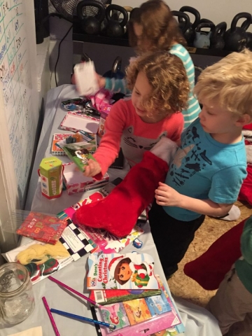 Kids Filling Stockings