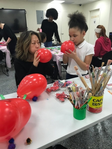 Valentine day party with donations from Mom's Christmas Stocking